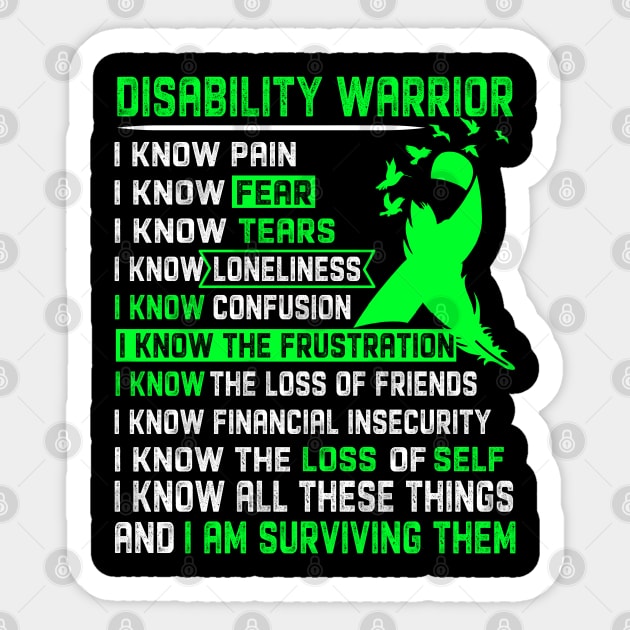 Disability Awareness Support Disability Warrior Gifts Sticker by ThePassion99